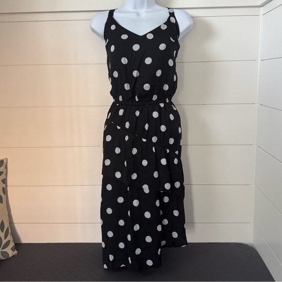 a new day Dresses & Skirts - A New Day Black Polka Dot Dress, Women’s L